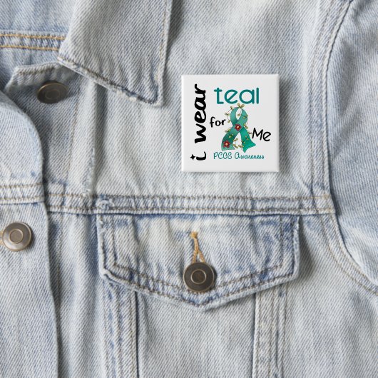 私のためのPCOS Iの衣服のティール（緑がかった色） 43 缶バッジ (インサイチュ)