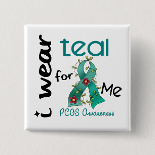 私のためのPCOS Iの衣服のティール(緑がかった色) 43 缶バッジ