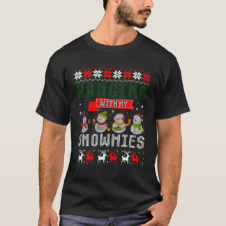私のつる雪の醜いセーターと一緒にクリスマ Tシャツ