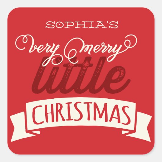 私のとても楽しい小さなクリスマスベイビー 初めてのクリスマス スクエアシール (正面)