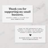 私のはっきりした小規模企業をサポートしてくれてありがとう 名刺 (正面/裏面)