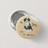 私のひげを生やした食べ宿題 缶バッジ (正面&裏面)