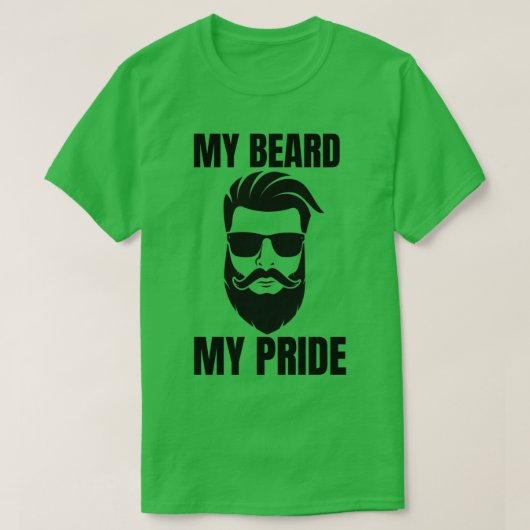 私のひげ私のプライド世界ひげの日ひげおもしろいギフト Tシャツ (デザイン正面)