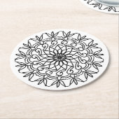 私のひまわりコースターに色を付ける ラウンドペーパーコースター (アングル)