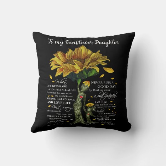 私のひまわり娘に クッション (裏面)