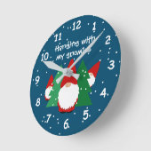 私のぶら下がったクリスマスの壁おもしろい時計と一緒に ラウンド壁時計 (傾斜)