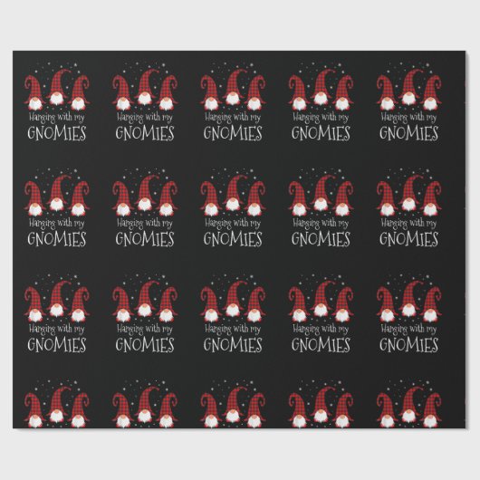私のぶら下がったグノミー広場の庭クリスマスファムと ラッピングペーパー (フラット)