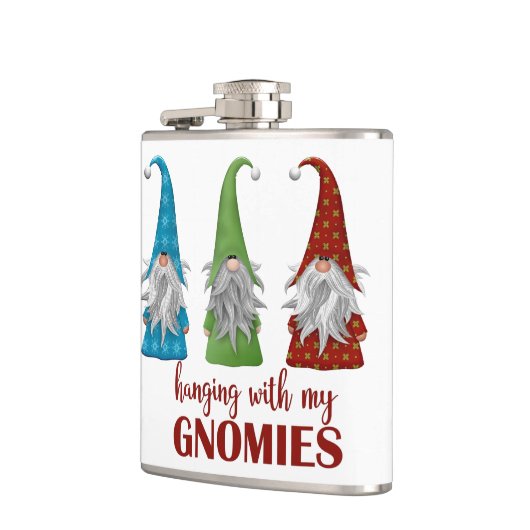 私のぶら下がったグノーミーのクリスマスのフラスコと フラスク (左)