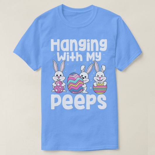 私のぶら下がったピープスハッピーイースターバニー1と一緒 Tシャツ (デザイン正面)