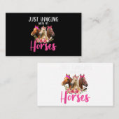 私のぶら下がった馬のフローラの花の馬 名刺 (正面/裏面)