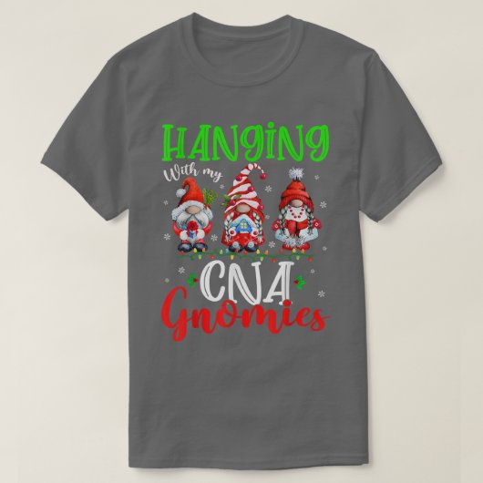 私のぶら下がったCNAグノミーと可愛いクリスマスライト格言 Tシャツ (デザイン正面)