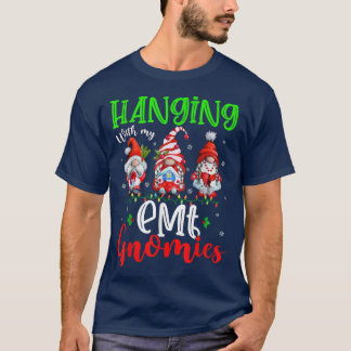 私のぶら下がったEMTグノミーと可愛いクリスマスライト格言 Tシャツ