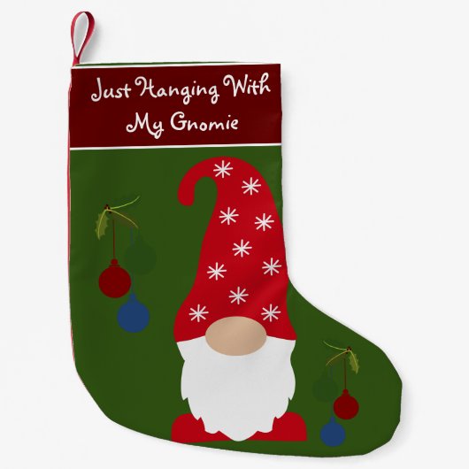 私のぶら下がったGnomieかわいいクリスマス格言と スモールクリスマスストッキング (正面)