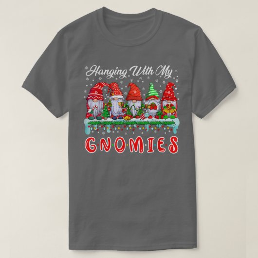 私のぶら下がったGnomiesと5つの格言おもしろいクリスマスTre Tシャツ (デザイン正面)