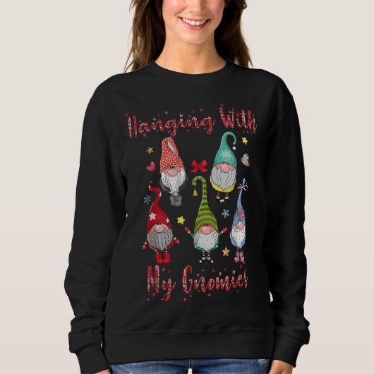 私のぶら下がったGnomiesのおもしろい格言Plaid Christma スウェットシャツ (正面)