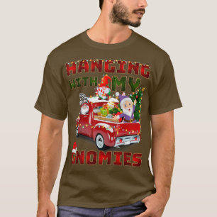 私のぶら下がったGnomiesツリーでトラックの赤いクリスマ Tシャツ