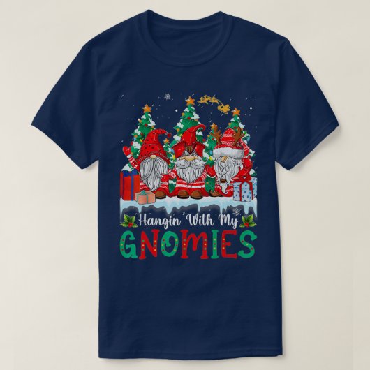 私のぶら下がったGnomies Rainbow Christmas Boys Girと一緒 Tシャツ (デザイン正面)