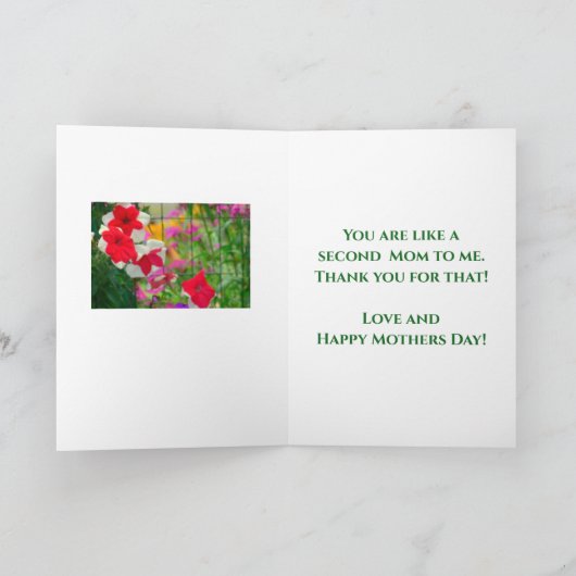 "私のもう一人のママへ"/母の日/花束 カード (内部)