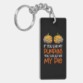 私のもしかぼちゃが好きだからパイが見えるはず キーホルダー (正面左)