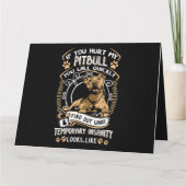 私のもしピットブルを傷つけたら、すぐに犬のピットBu カード (裏面)