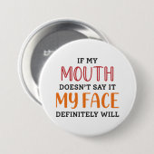 私のもし口は絶対に私の顔が言わない 缶バッジ (正面&裏面)