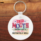 私のもし口は絶対に私の顔を言わない キーホルダー (正面)