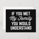 私のもし家族の引用文に会ったおもしろい ポストカード (正面/裏面)