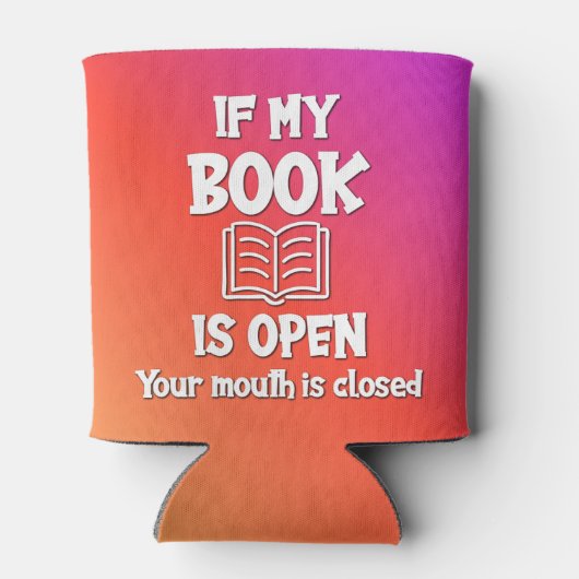 私のもし本が開いている口が閉まっている 缶クーラー (裏面)