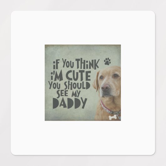 私のもし父考えちゃんに会った方が可愛い ラベル (デザイン1)