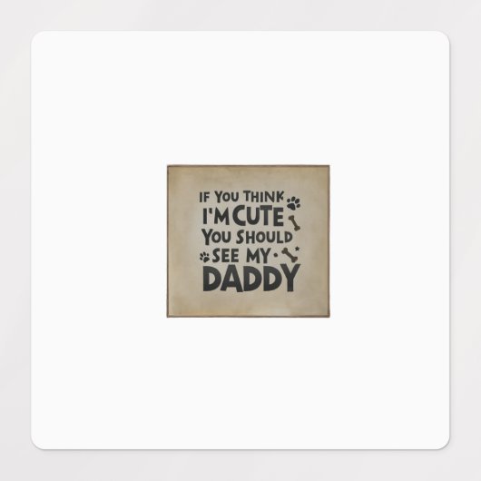 私のもし父考えちゃんに会った方が可愛い ラベル (デザイン2)