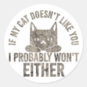 私のもし猫は君が嫌いだから嫌だおもしろい ラウンドシール (正面)