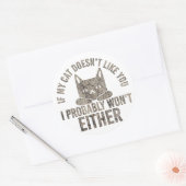 私のもし猫は君が嫌いだから嫌だおもしろい ラウンドシール (封筒)