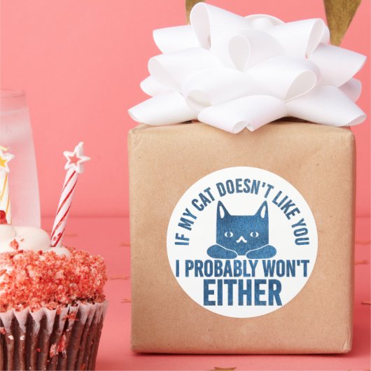 私のもし猫は君が嫌いだから嫌だおもしろい ラウンドシール (パーティー)
