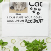 私のもし猫を傷つけたら、死ぬまで足を踏ませられる キッチンタオル (折り畳み)