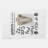 私のもし猫を傷つけたら、死ぬまで足を踏ませられる キッチンタオル (横)