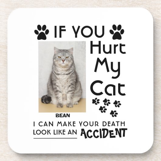 私のもし猫を傷つけたら、死ぬまで足を踏ませられる コースター (正面)