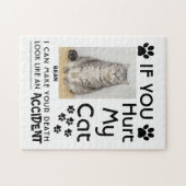 私のもし猫を傷つけたら、死ぬまで足を踏ませられる ジグソーパズル (横)