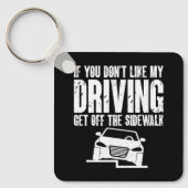 私のもし運転は歩道から降りるのが好きじゃない キーホルダー (正面)