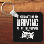 私のもし運転は歩道から降りるのが好きじゃない キーホルダー (正面)