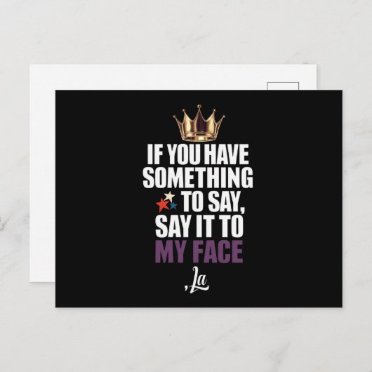 私のもし顔に言いたいことがある ポストカード (正面/裏面)