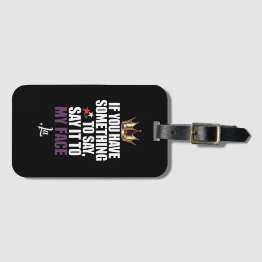 私のもし顔に言いたいことがある ラゲッジタグ (正面横)