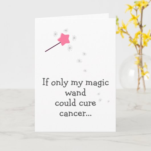 私のもし魔法の杖が癌になる – かわいい勇気付けられる カード (黄色い花)