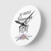 私のもっとも偉大恵みは母と呼ぶ ラウンド壁時計 (傾斜)