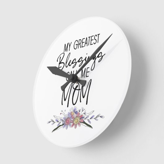 私のもっとも偉大恵みは母と呼ぶ ラウンド壁時計 (傾斜)