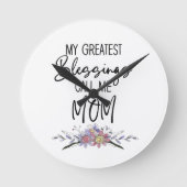 私のもっとも偉大恵みは母と呼ぶ ラウンド壁時計 (正面)