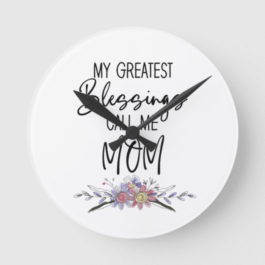 私のもっとも偉大恵みは母と呼ぶ ラウンド壁時計 (正面)