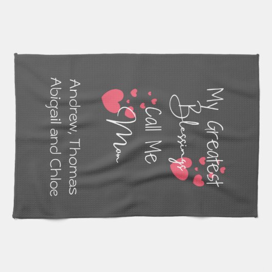 私のもっとも偉大恵みは私をママと呼び、ママのためのギフト キッチンタオル (横)