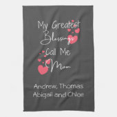 私のもっとも偉大恵みは私をママと呼び、ママのためのギフト キッチンタオル (縦)