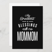 私のもっとも偉大恵みはMomMomと呼ぶ サンキューカード (正面/裏面)