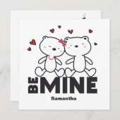 私のものになって - かわいいバレンタインデーのためのパーソナライズされたモダンギフト シーズンカード (正面/裏面)